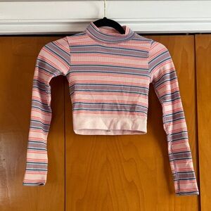 Urban Outfitters Pink and Blue Striped Top